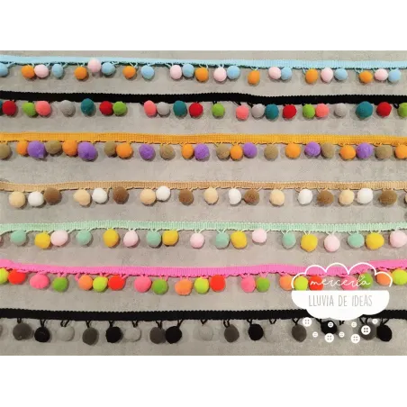 Fleco de madroño multicolor