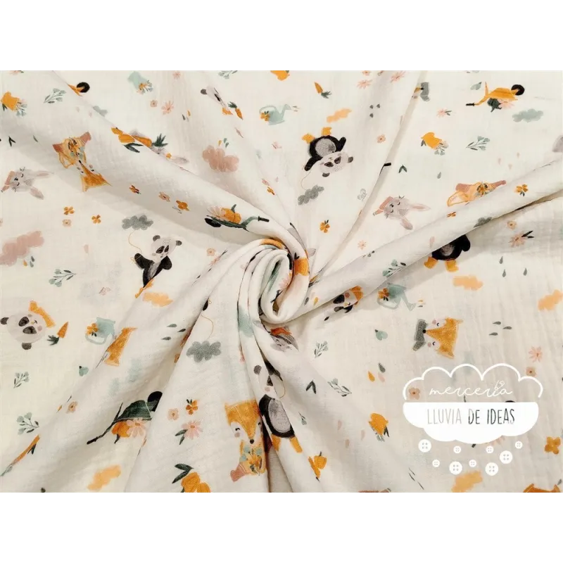 Muselina infantil Jardín - DISPONIBLE ÚNICAMENTE 1 M. 