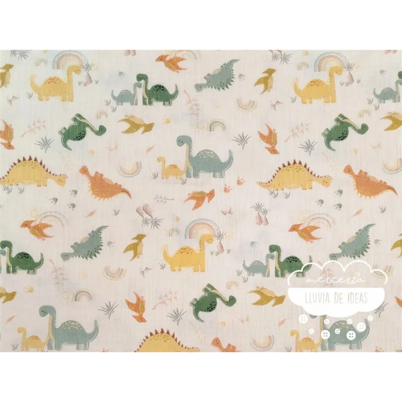 Muselina infantil Dinosaurios