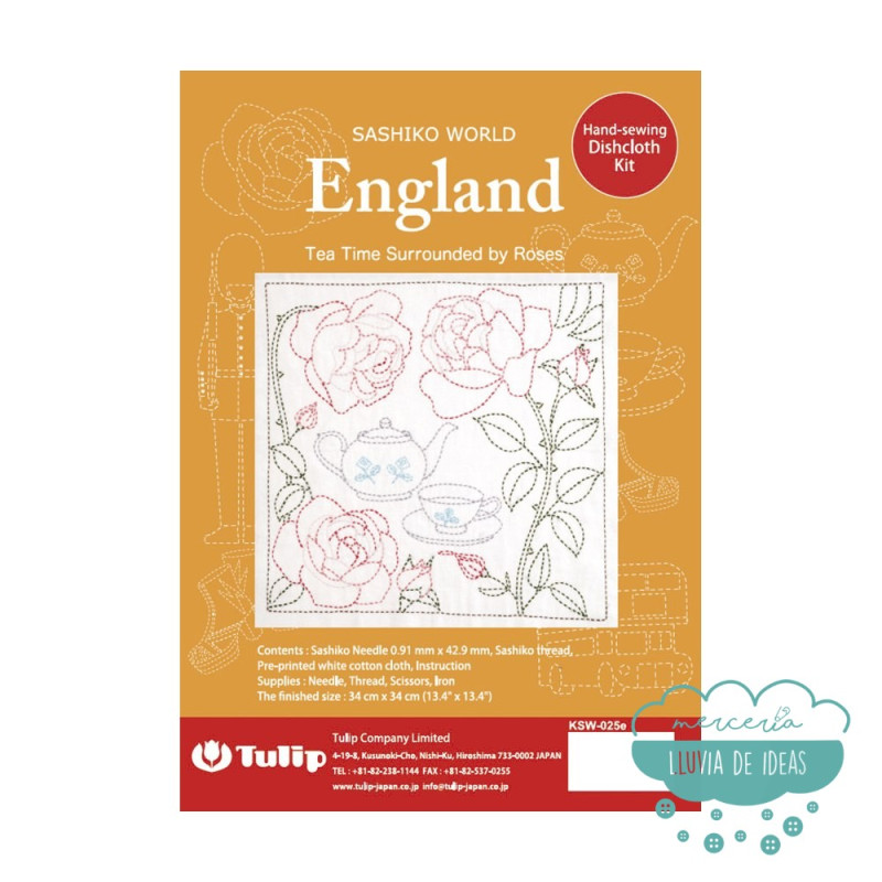 Set Sashiko Tulip England Rosas Set Sashiko Tulip England Rosas