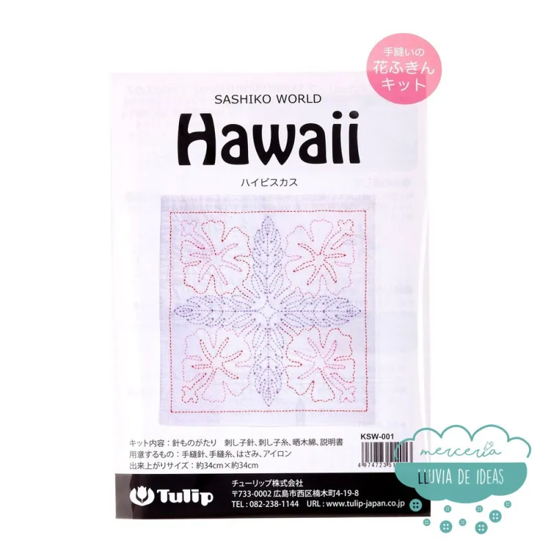 Set Sashiko Tulip Hawaii Hibisco