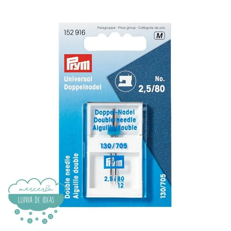 Aguja doble máquina de coser 130/705 nº80 2,5 mm. - Prym Prym