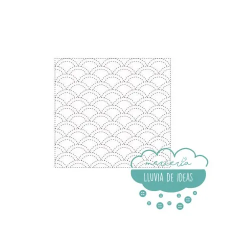 Tela Sashiko Seigaiha blanco