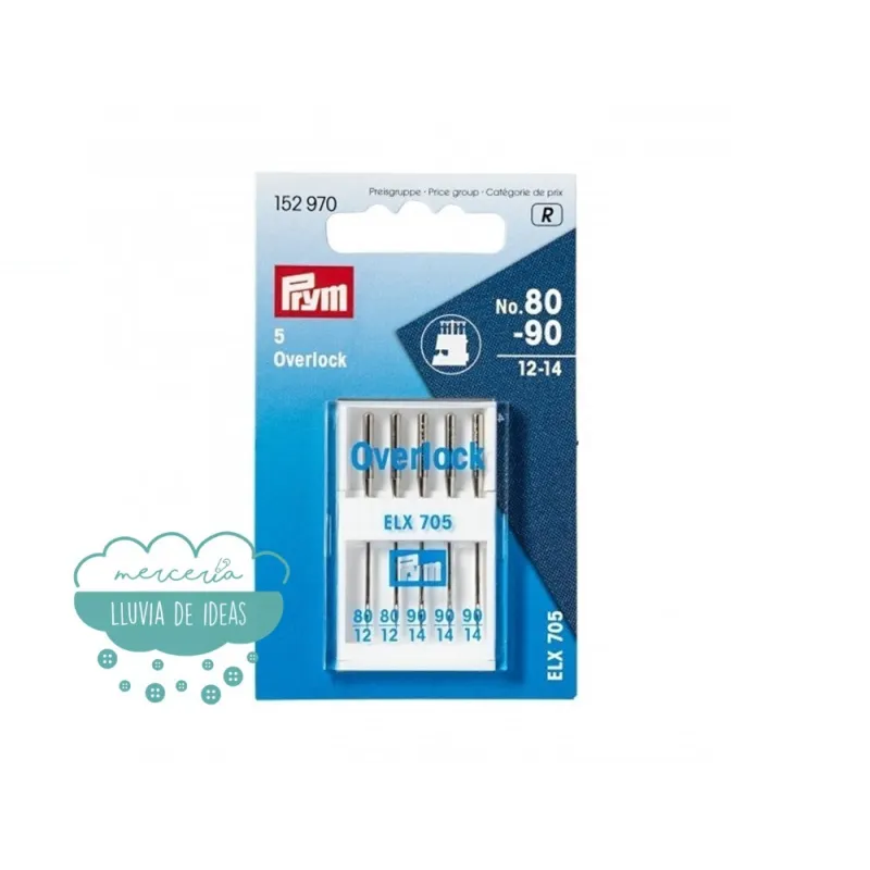 Agujas Máquina Remalladora Overlock ELX 705 Nº80-90 - Prym