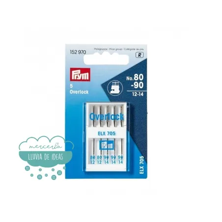 Agujas Máquina Remalladora Overlock ELX 705 Nº80-90 - Prym