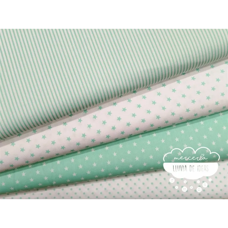 Piqué canutillo Stars Verde agua