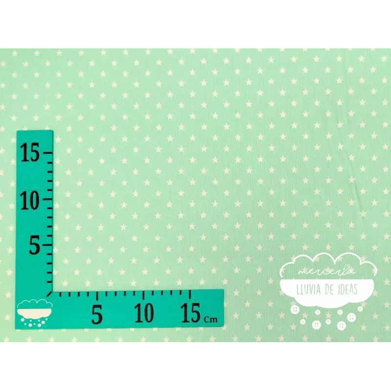 Piqué canutillo Stars Verde agua