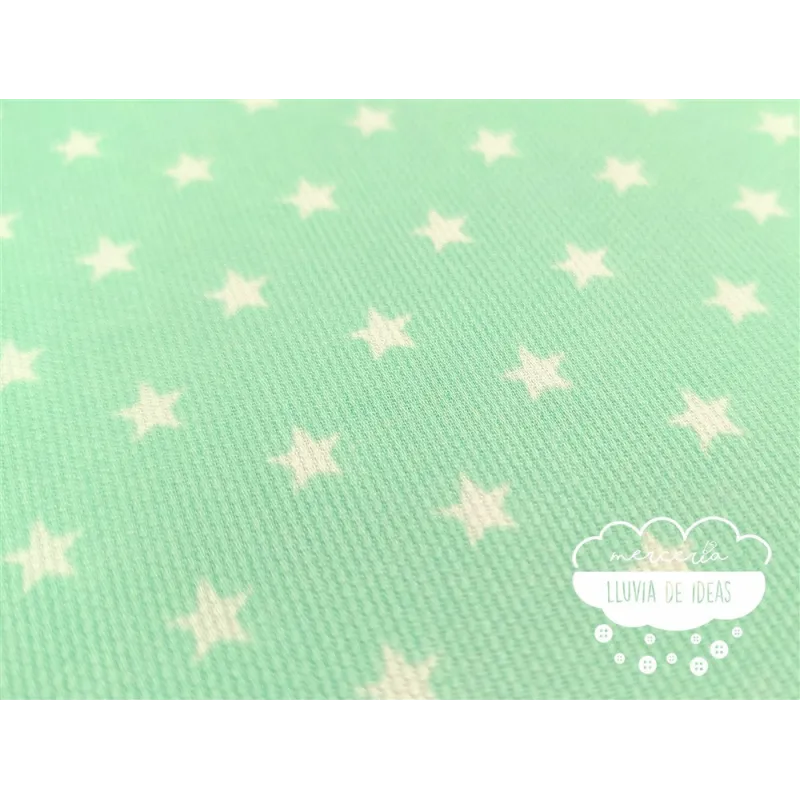 Piqué canutillo Stars Verde agua