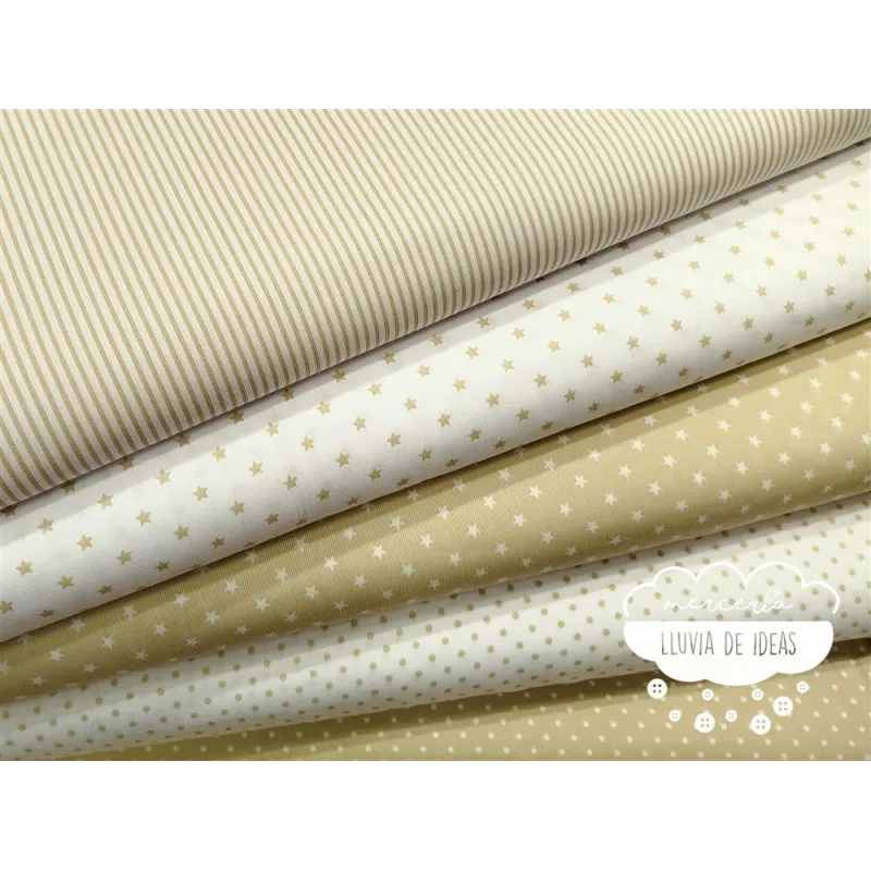 Piqué canutillo Stars Beige