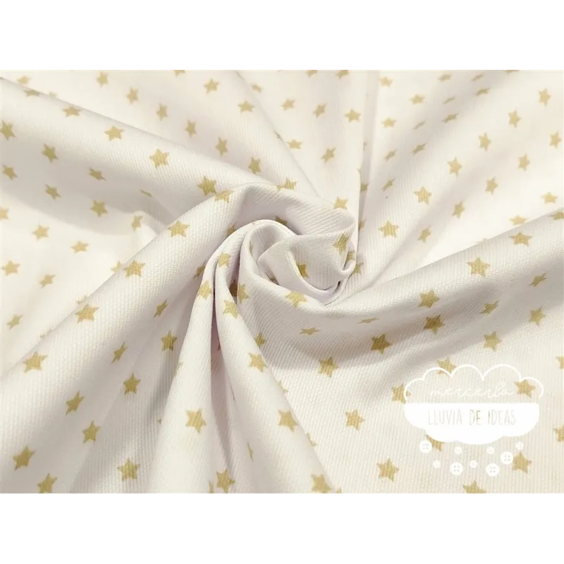 Piqué canutillo Stars Beige