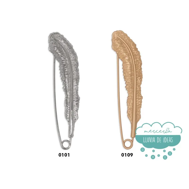 Imperdible decorativo Pluma