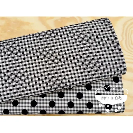 Vichy con lunar flocado Negro