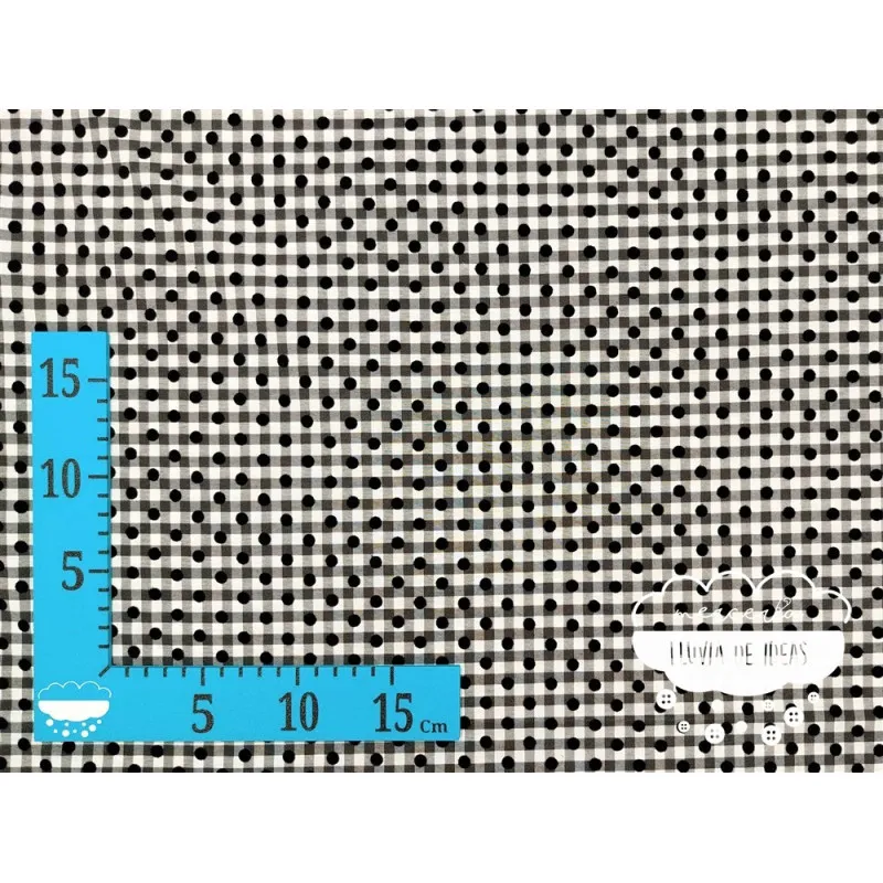 Vichy con lunar flocado Negro