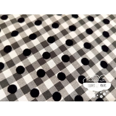 Vichy con lunar flocado Negro
