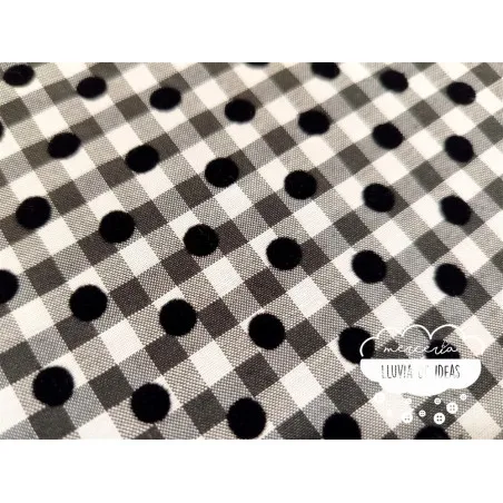 Vichy con lunar flocado Negro