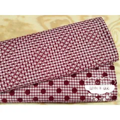 Vichy con lunar flocado Granate