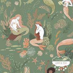 Algodón estampado Sirenas