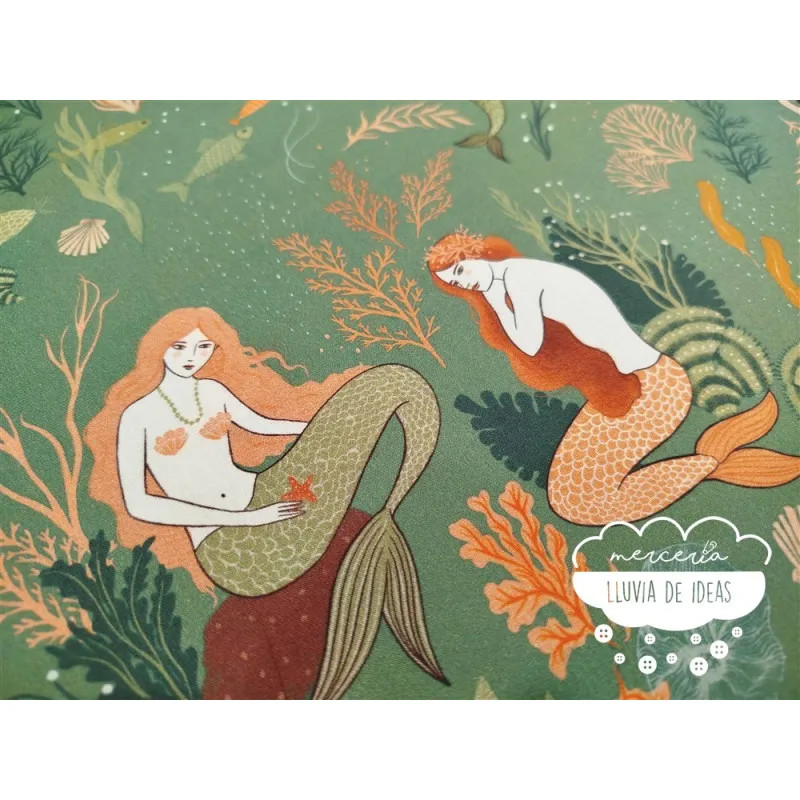 Algodón estampado Sirenas