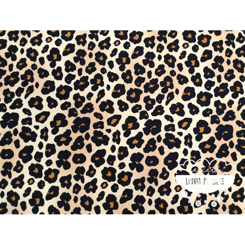 Crêpe estampado digital Leopardo