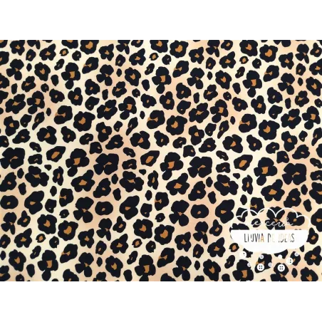 Crêpe estampado digital Leopardo