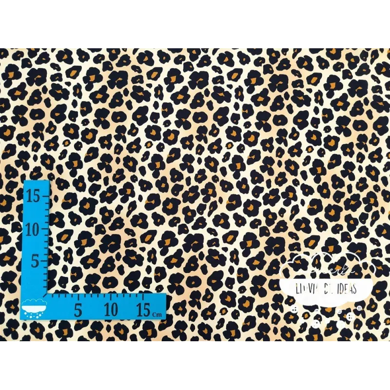 Crêpe estampado digital Leopardo
