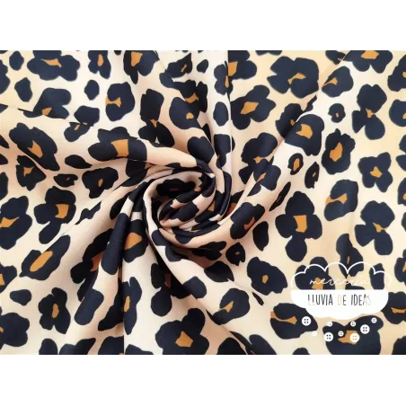 Crêpe estampado digital Leopardo