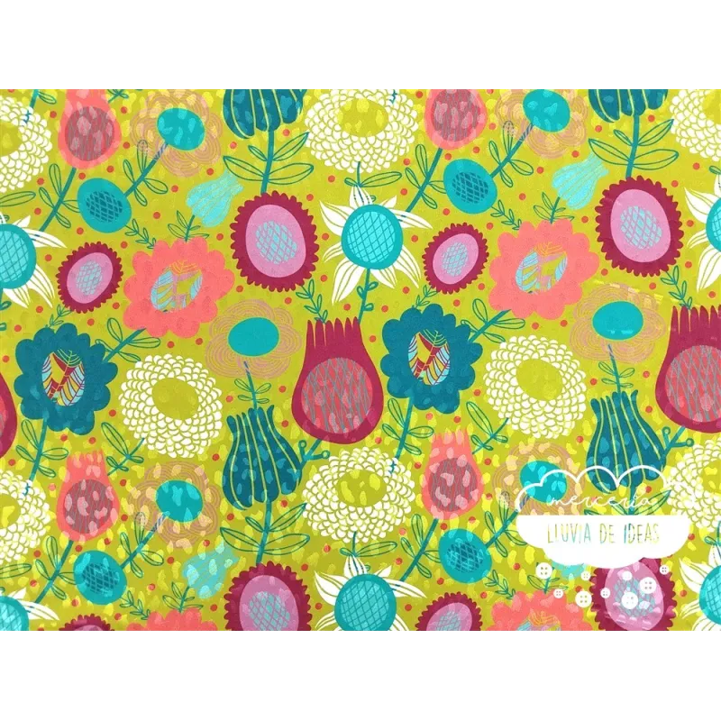 Crêpe fino estampado Green