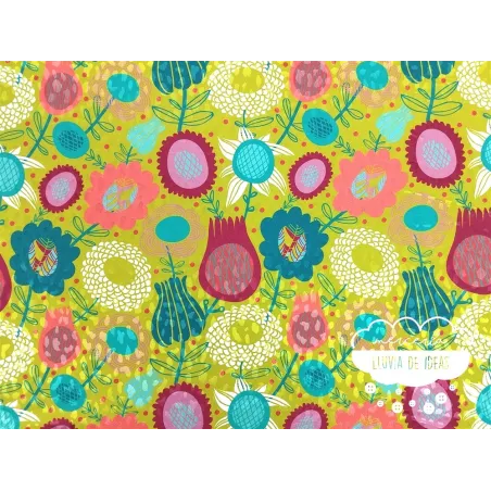 Crêpe fino estampado Green