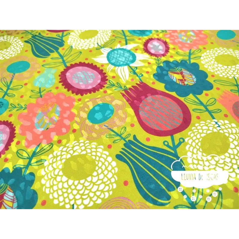 Crêpe fino estampado Green