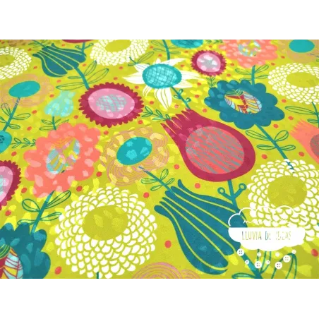 Crêpe fino estampado Green