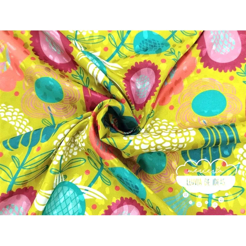 Crêpe fino estampado Green