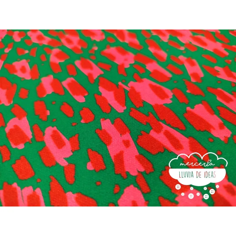 Crêpe estampado digital Cherry