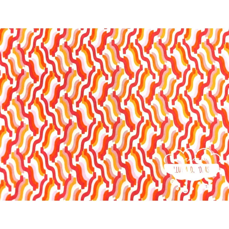 Crêpe bielástico estampado Retro