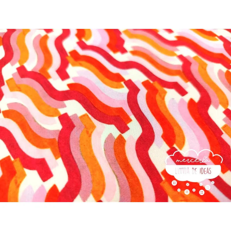 Crêpe bielástico estampado Retro