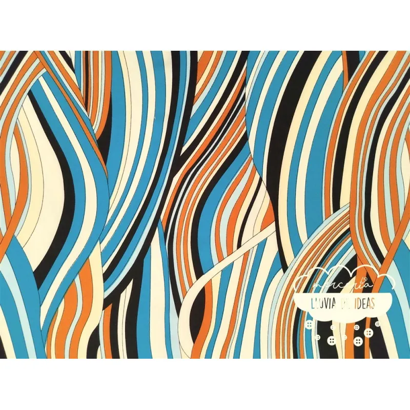 Viscosa elástica estampada Nines