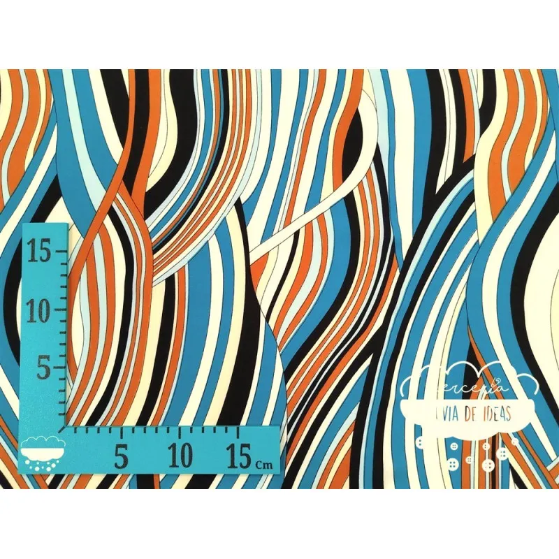 Viscosa elástica estampada Nines