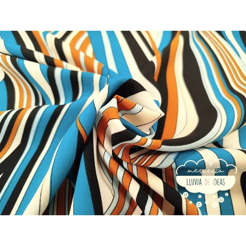 Viscosa elástica estampada Nines