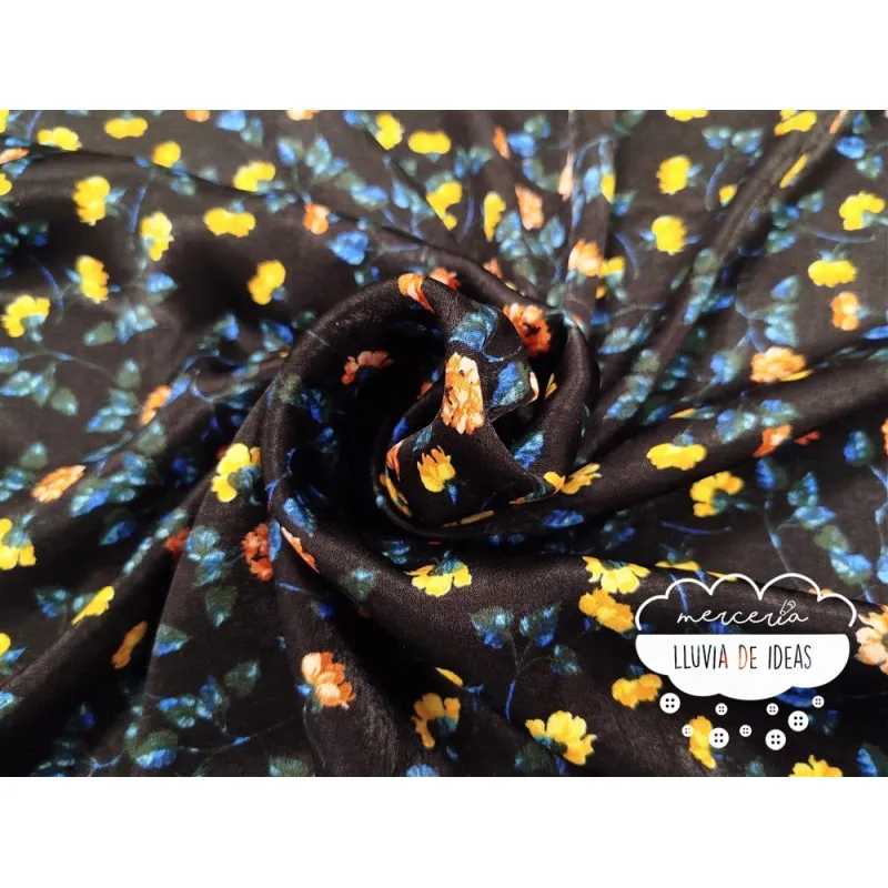 Raso estampado Flores silvestres