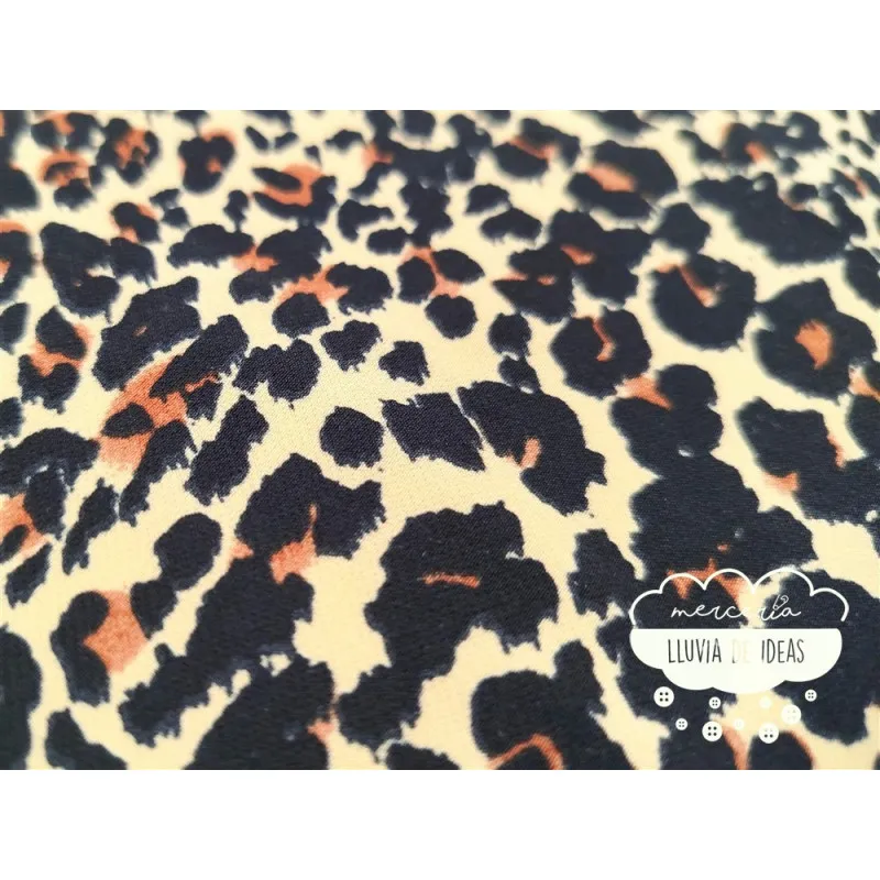Crêpe bielástico estampado Animal Print
