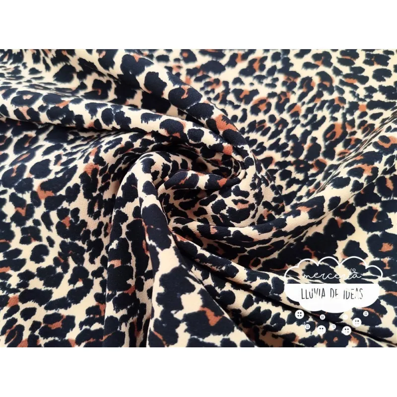 Crêpe bielástico estampado Animal Print