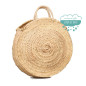 Capazo redondo de palma natural y asas de pita Capazo redondo de palma natural y asas de pita
