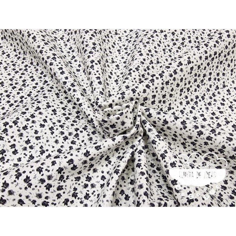 Algodón Flores Rosas mini