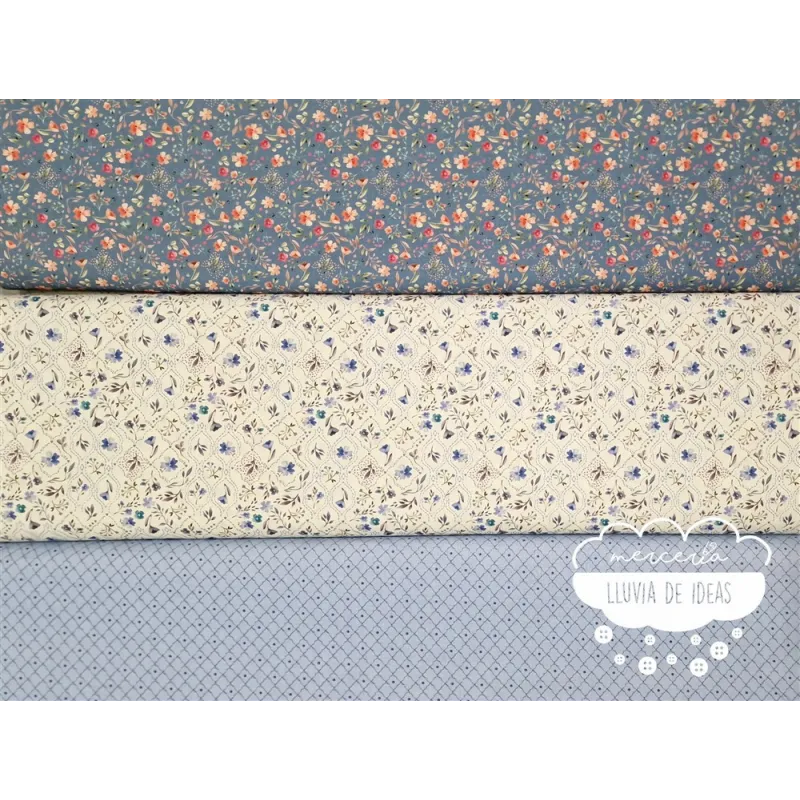 Algodón estampado Royalty azul