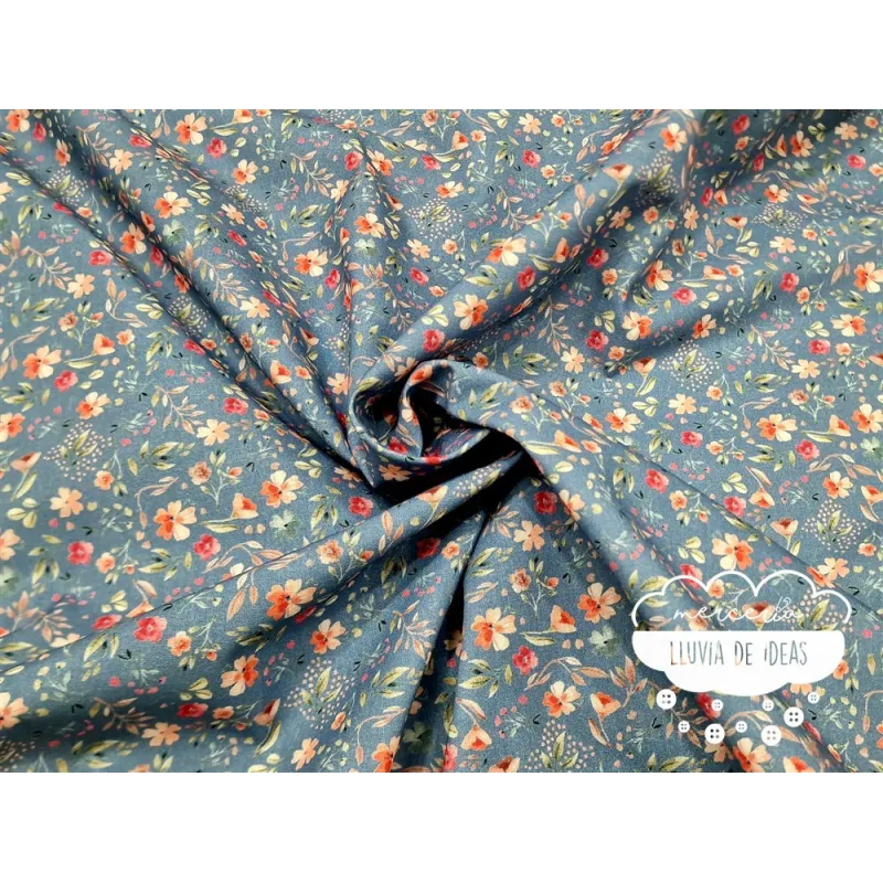 Algodón estampado Royalty azul