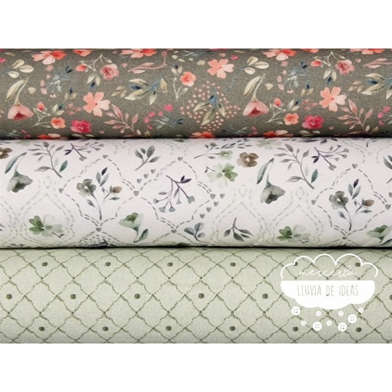 Algodón estampado Royalty verde