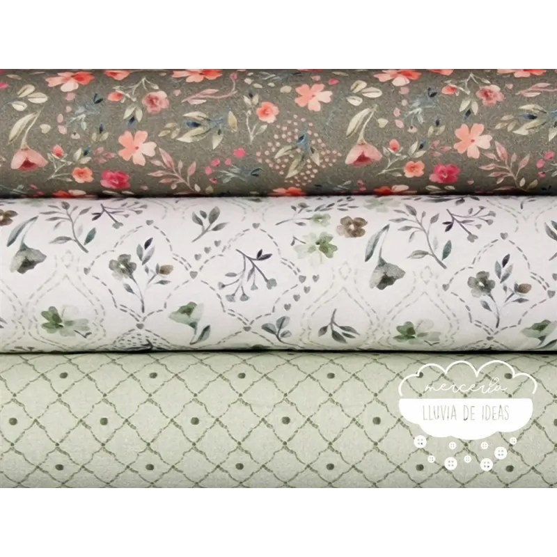 Algodón estampado Royalty verde