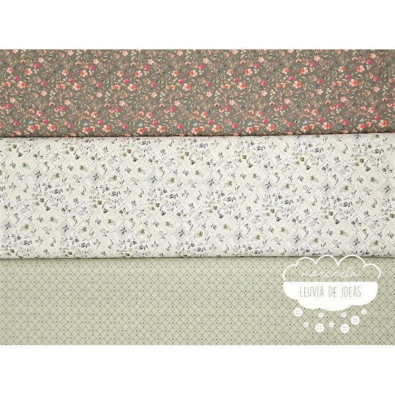 Algodón estampado Royalty verde