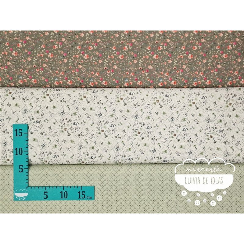 Algodón estampado Royalty verde