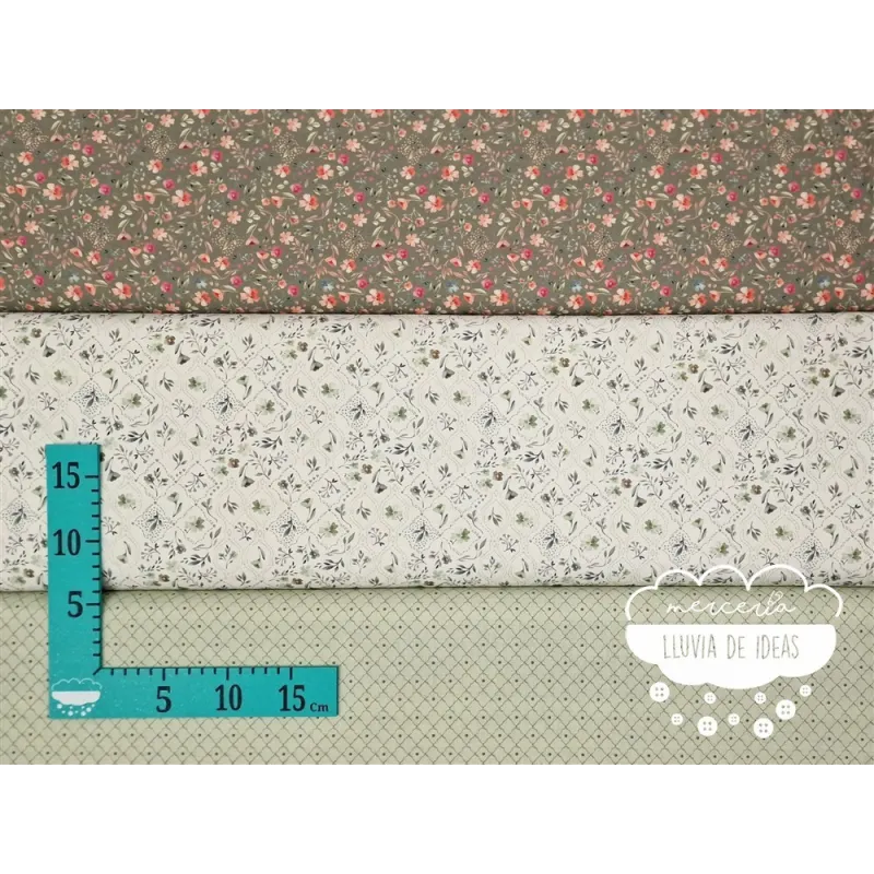 Algodón estampado Royalty verde