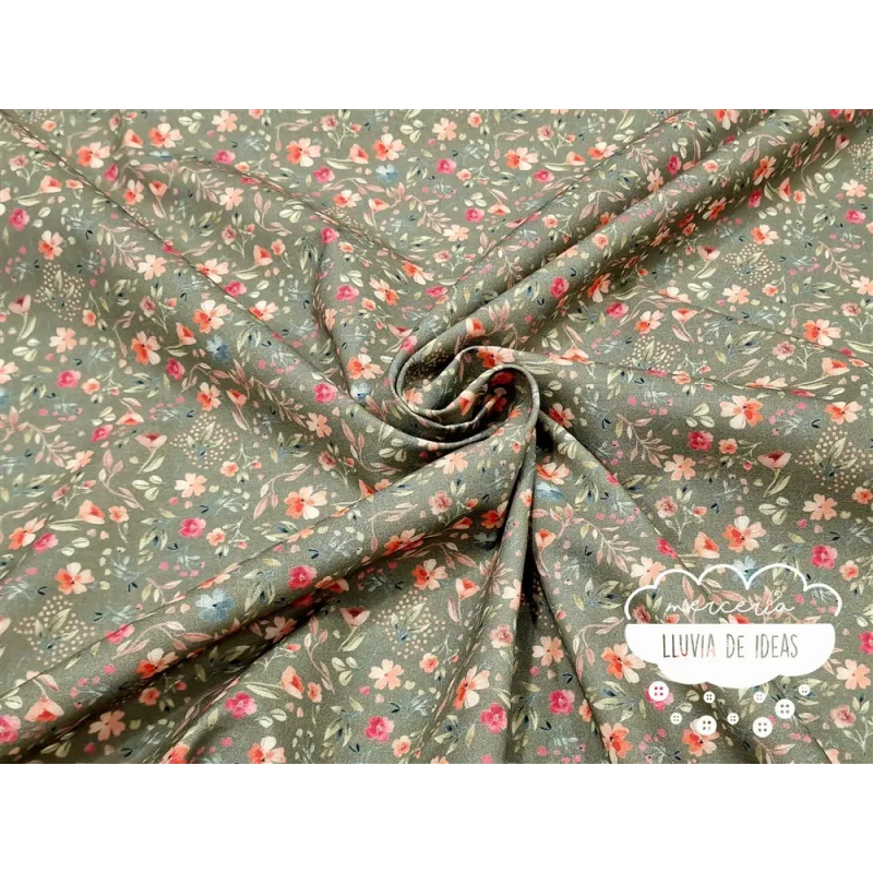 Algodón estampado Royalty verde